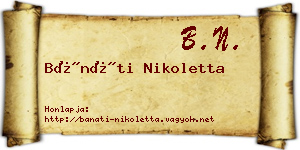 Bánáti Nikoletta névjegykártya