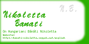nikoletta banati business card